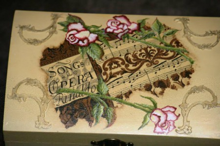 Roses are hand painted